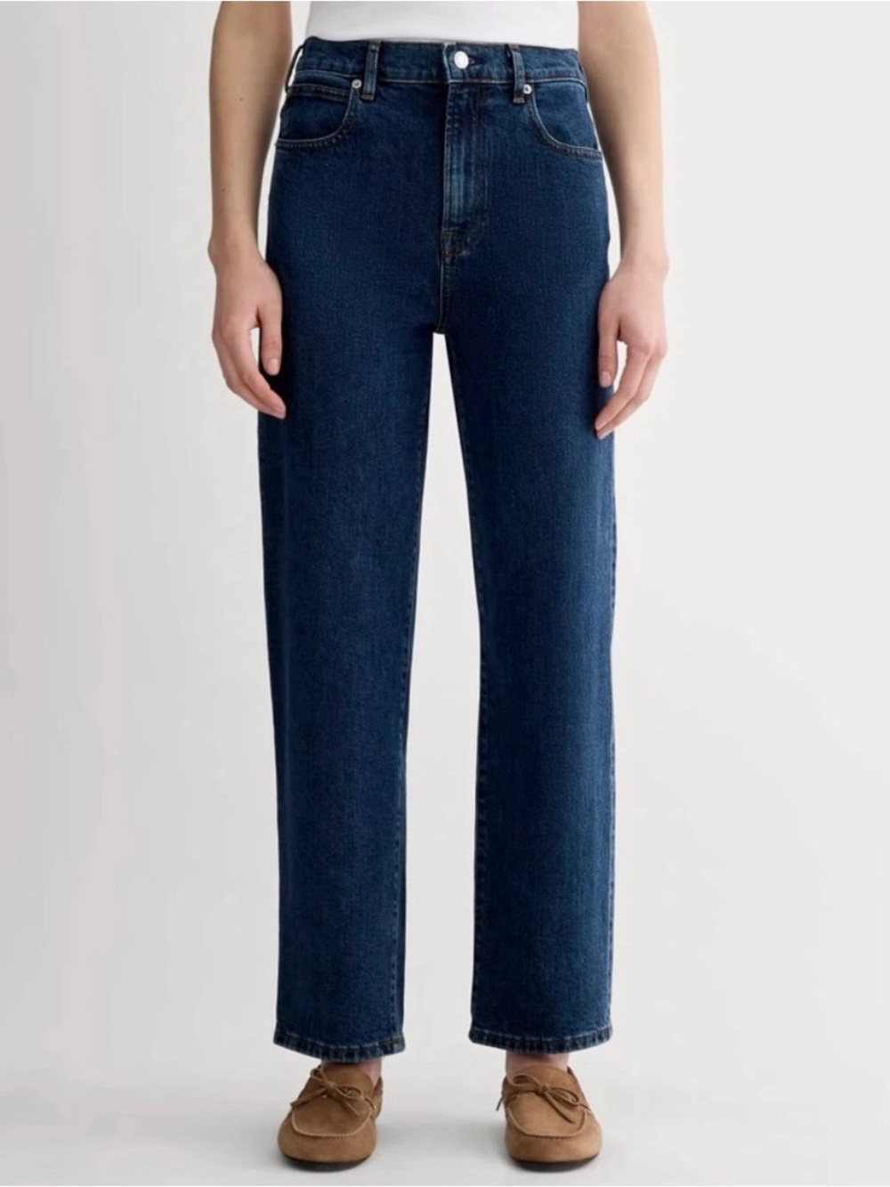 Everlane NWT The Way High Low Stretch Organic Jean In Vintage Indigo 28 Long